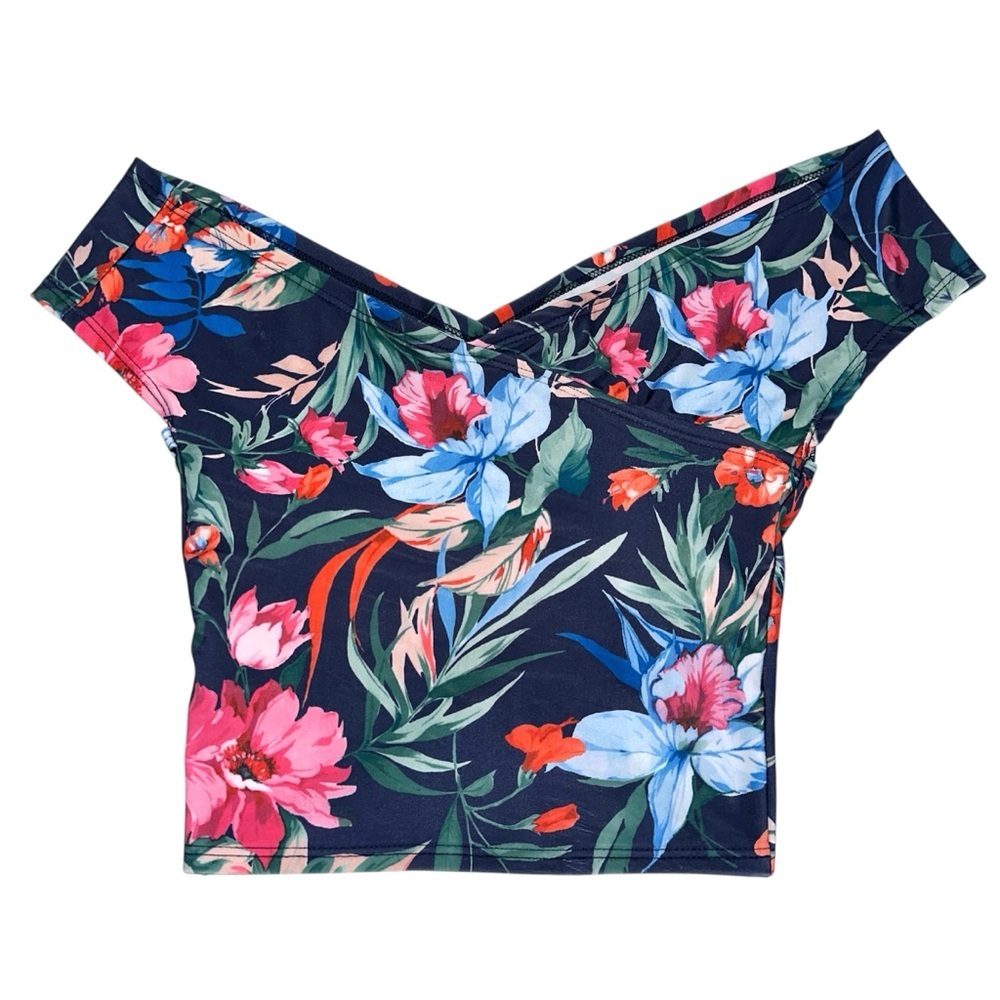 Kortni Jeane Off The Shoulder Crop Swim Top